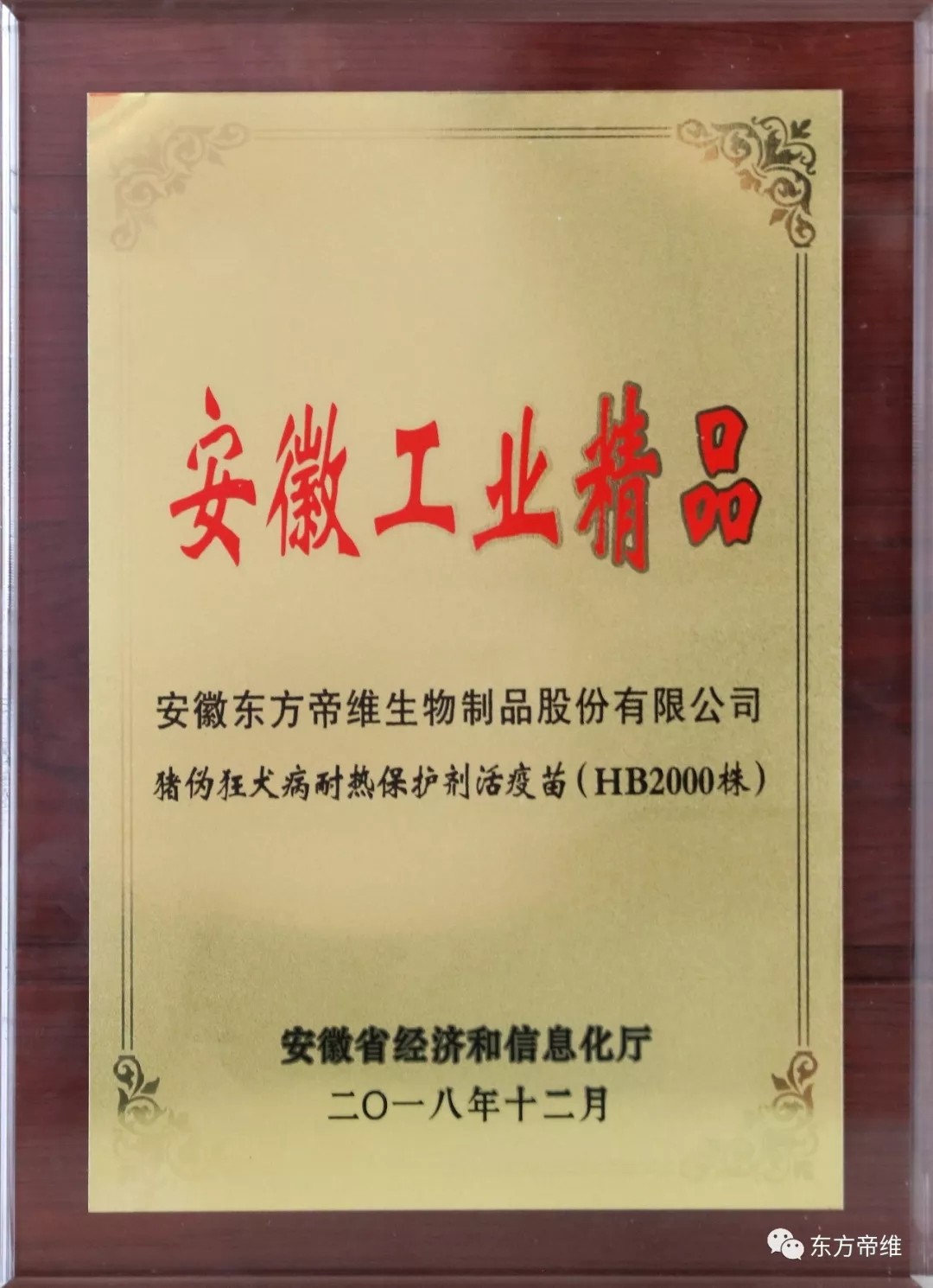 【双喜临门】热烈祝贺东方帝维荣获“安徽省技术创新示范企业” 旗下产品荣获“安徽工业精品”称号